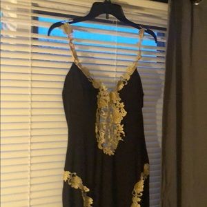 Gold lace prom/hoco dress size small